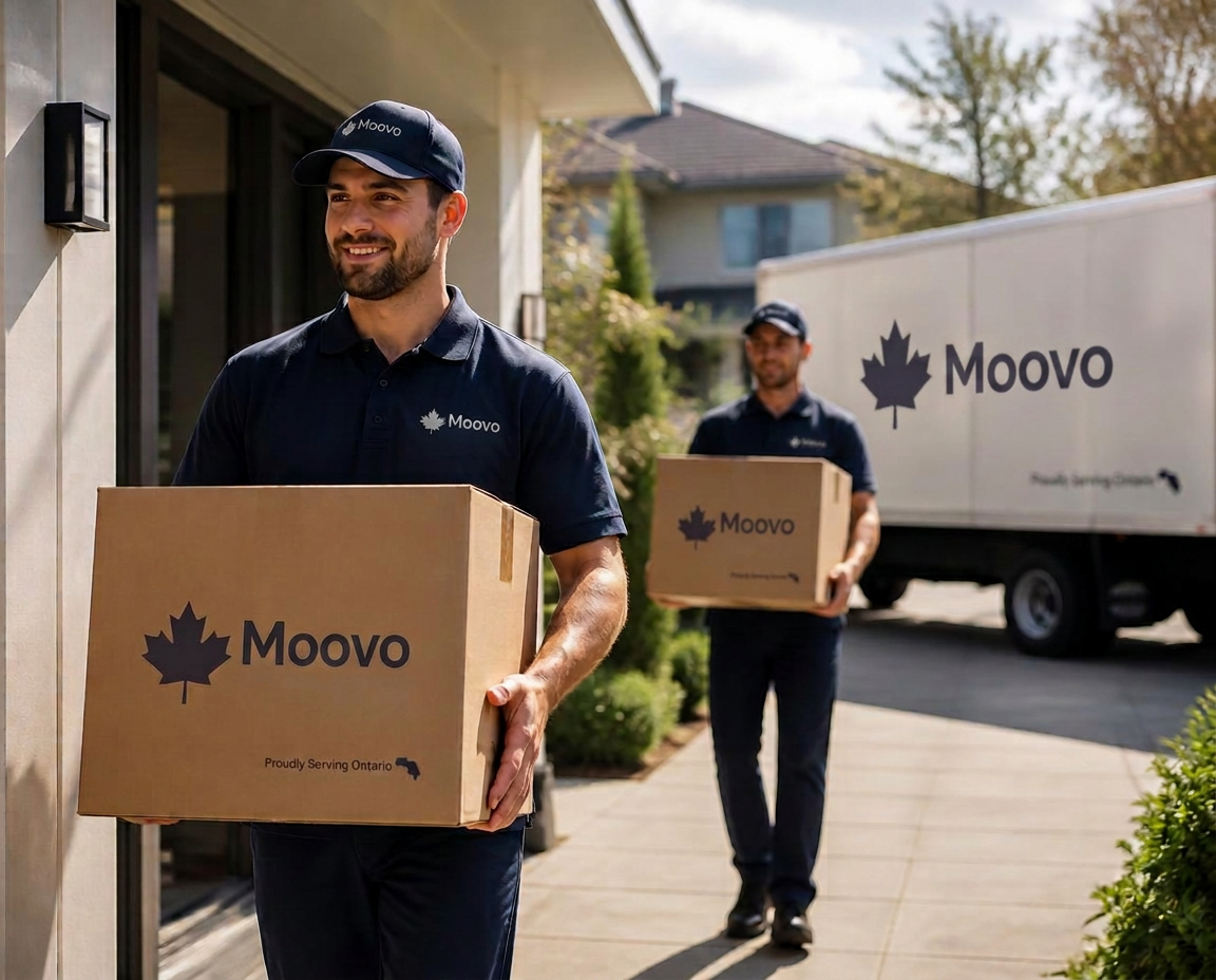Professional Ontario movers loading a moving truck